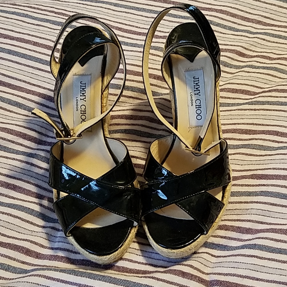 Jimmy Choo black wedges